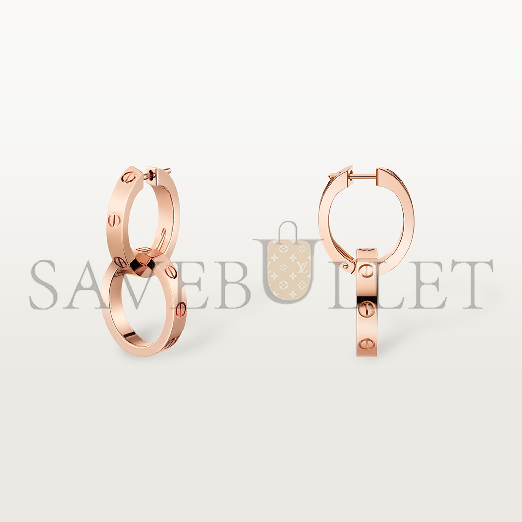 CARTIER LOVE ROSE GOLD EARRINGS, TRANSFORMABLE B8301498